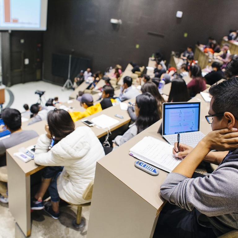 Students in Physics Classroom Lecture Hall